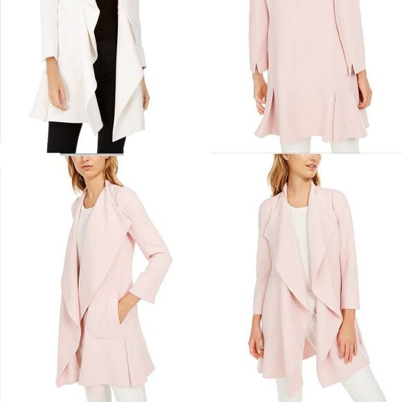 New 10 Ivory Anne Klein Cascade Open-Front Jacket - Picture 4 of 8